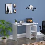 Anikaa Calisto Engineered Wood Study Table | Writing Desk | Computer Desk | Study Desk | Office Desk | Small Office Table | Laptop Table | Computer Table (White) (D.I.Y) Matte Finish