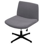 Armless Adjustable Chair Cover: Modern Without Arms Vanity Chair Cover Criss Cross Slipper Chair Furniture Protector Covers for Home Office (Gentleman Gray,Regular Style)