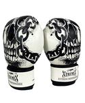 Xtremex Skull Boxing Gloves Premium PU Leather,Ideal for Boxing, MMA, and Heavy Bag Training for Men and Women (12oz)