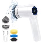 Mcbazel Electric Spin Scrubber,Rechargeable Cordless Electric Cleaning Brush with 5 Replaceable Brush Heads,2 Speeds Led Display & IPX7 Waterproof for Kitchen Bathroom Window Wall Tile