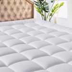 MATBEBY Bedding Quilted Fitted Twin XL Mattress Pad Cooling Breathable Fluffy Soft Mattress Pad Stretches up to 21 Inch Deep, Twin Extra Long Size, White, Mattress Topper Mattress Protector