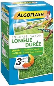 ALGOFLASH Engrais Gazon Longue Durée 3 Mois, 3 kg, EG3M120, Bleu