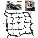 Gear Up Universal Bungee Cargo Luggage Net Holder - Strong and Elastic 30 x 30cm Mesh Rope Straps for Holding Bags, Helmet or Box for Yamaha MT 15, Black