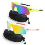 2 Pack Kids Sports Sunglasses for Boys Baseball Girls Softball Age 6-12 Lightweight frame Youth Sunglasses Cycling Golf