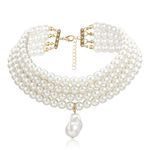 Pearl Necklace for Women Dainty Round Pearl Choker Necklace Wedding Bridesmaid Jewelry Gifts