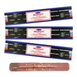 Satya Nag Champa Midnight Incense Sticks | x3 pack | with SAMASIA incense sticks holder | Used for Aromatherapy, Spa, Yoga, Weddings, Meditation, Positivity and Relaxation