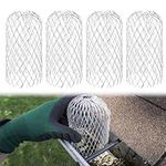 4 Pack Gutter Guard, Aluminum Gutter Guards Expandable Filter Strainer, Keeps Gutter Downpipes Clear of Blockages from Leaves, Moss, Muck, Mud, Balls and Other Debris