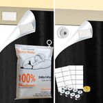 SwartLife Portable Blackout Blind with Suction Cups | Stick on Blackout Blinds for Windows Fits Any Size Shape | Temporary Blackout Blinds have 12X Suction Cups 20X Hook Tabs and Loop Tabs