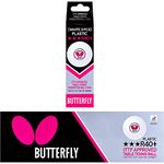 Butterfly R40+ Table Tennis Balls - 40mm White Ping Pong Ball - ITTF Certified Professional Table Tennis Ball- Poly Table Tennis Ball - 3 Pack or 12 Pack