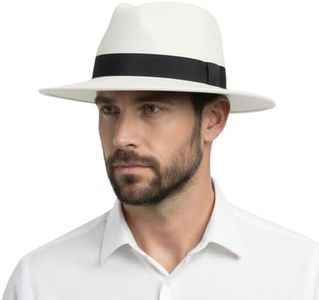 Maixora Classic Fedora Hats for Men and Women Wide Brim Felt Panama Hat Vintage 1920s Gangster Style Dress Hat White