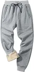 Gihuo Men Sweatpants Sherpa Fleece Lined Sweatpants Winter Thermal Active Outdoor Sports Track Jogger Pants(02LightGrey-S)