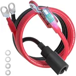 Ampeak 4 AWG Battery Cable 3FT Anti-Spark Battery Wire Waterproof Inverter Cable Pure Copper Cable with Terminal 3/8 Inch Lugs for Truck RV Solar Inverter Marine Golfcart