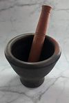 9 Inches Clay Mortar Wooden Pestle Heavy Making Papaya Salad Hand Mixer Masher Grinder Kitchenware