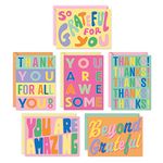 S&O Fun Thank You Cards with Envelopes - Assorted Thank You Cards to Express Gratitude - Thank You Notes with Envelopes Set of 24 - Gratitude Note Cards for Teachers with Pop Color Envelopes