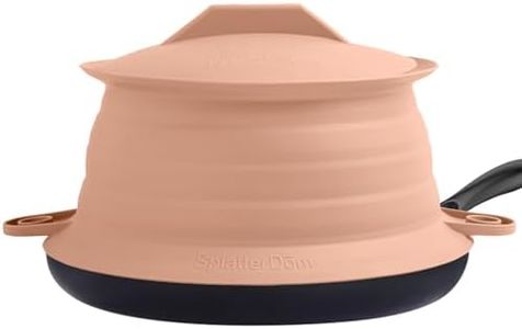 L.I.Q Silicone Splatter Guard – Fits 10 and 12 Inch Pots (25 and 30 Centimeters) – Microwave Safe and Durable SplatterDom - Includes 10” Lid - Food and Oil Splash Guard (Terra Cotta, Large)