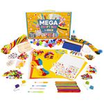 abeec Mega Craft Box - Kits for Kids Art & Supplies Contains Gel Pens, A4 Paper, Glue, Beads, Scissors, Glitter, Pipe Cleaners Craft, Lolly Sticks Multicolor