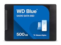 WD Blue SA510 500GB SSD, 2.5" SATA SSD, up to 560 MB/s, SSD 500GB, Includes Acronis True Image for Western Digital, Disk & Cloning Migration, Flexible backup & recovery, ransomware protection