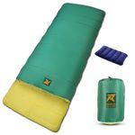 ROCKSPORT Sleeping Bag Camp Lite 8°C - 20°C,Lightweight Camping Sleep Bag for Indoors & Outdoors l Free Air Pillow & Adventure Pass(Yellow - Green)