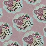 Save the Date Pink Floral Square Stickers x 30 - Wedding Engagement Save the Date/Party