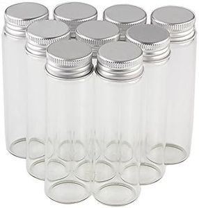 15ml 25ml 40ml 50ml 60ml Empty Seal Jars Glass Bottle with Aluminium Silver Color Screw Cap Sealed Liquid Food Gift Container 12units (12, 50ML-LU-Cap)