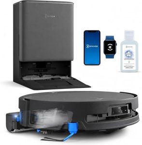 ECOVACS DEEBOT T90 PRO OMNI Robot Vacuum and Mop, 30,000Pa Suction, Instant Self-Cleaning OZMO Roller Mop, TruEdge Deep Edge Cleaning, ZeroTangle, Hot Water Wash & 145°F Air Dry, AI Obstacle Avoidance