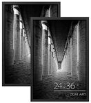 DOAI ART 24x36 Poster Frame Black 2 Pack, Poster Frames 24 x 36 inches or 24x36 Picture Frames with HD Plexiglass for Horizontal or Vertical Wall Mounting, Durable Scratch-proof Safe and Artistic