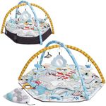 Kinderkraft SMARTPLAY SEA Baby Playmat, Educational Mat, Activity Play Gym, with Ajustable Fitness Frame, Playpen Function, Accessories, Hanging Rattle