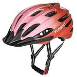 FUNWICT Mtb Mountain & Road Bike Helmet for Adult Men Women, Lightweight Cycle Helmet with Detachable Sun Visor, Adjustable Bicycle Helmet for Cycling (L: 22.4-24 inches, Orange Pink)