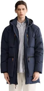 Orolay Men's Thickened Down Jacket Hooded Winter Coats with 6 Pockets Blue XXL