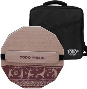 TODO Travel Cajon Box Drum : Handcraft Compact and Portable Okoume Wood Percussion Box with Adjustable Strings and Carrying Bag - Suitable for All Ages (Dodecagonal)
