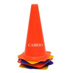 CABRIO 6 inch Plastic Cone Marker Set for Field Marking Equipment Football Training Saucer Cone Cricket Training Agility Cones (10)