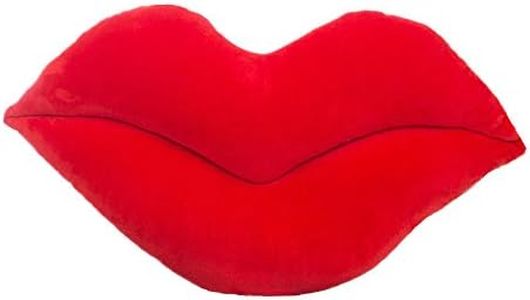 LEVINIS Red Lip Shape Throw Pillows Soft Velvet Decorative Reversible Pillow Cushion for Bed Couch Office 23.6 x 13.6 Inch