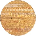 Larch Wood Canada End Grain Round Cutting Board Classic, Standard Line, Handcrafted for Professional Chefs & Home Cooking, 14.5" Diameter x 1.6" Thick