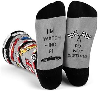 Moguri Calzini da corsa per auto sportive, DO NOT DISTURB I'M WATCHING F1. Regalo di compleanno, regalo sportivo, regalo per amici di famiglia. Calzini da uomo e da donna, Nero , L
