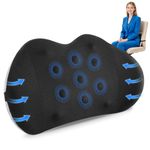 QUTOOL Lumbar Support Cushion – Memory Foam Back Support Cushion with Breathable Mesh Cover & Adjustable Strap, Lumbar Support Pillow for Office Chair, Car & Gaming Chair