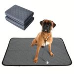 2 Pack Washable Dogs Pee Pads, Waterproof Reusable Pet Training Pads, Non Slip Dog Bowl Mats with Great Absorption, Fast Drying Reusable Puppy Pads for Floor, Sofa, Potty, Cage, Car (45x60cm)