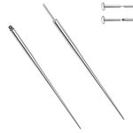 BodyAce 14G 16G 18G Titanium Piercing Taper, Threadless Nose Insertion Pin Screw On Assistant Tool, Ear Body Piercing Stretching Kit for Belly/Lip/Eyebrow Jewellery (18G=1.0mm)