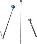 Smatree 86.9inch 220cm SmaPole Extendable Selfie Stick, telescopic pole for GoPro Fusion, GoPro Hero 12/11/10/9/8/7/6/5/4/3/2/1/Session and DJI Osmo Action 3 Insta 360 Extended version 16.9"-86.9"