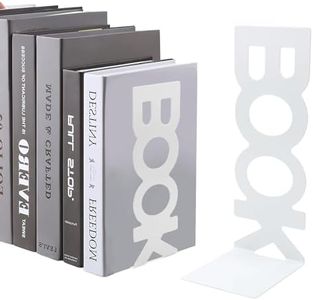 TNSLAND Sujetalibros de metal (4 unidades) 8 x 9 x 21 cm, soporte para libros de organza para niños, libros, oficina, estantería, elegante y robusto, de metal con un diseño elegante, respetuoso con lo