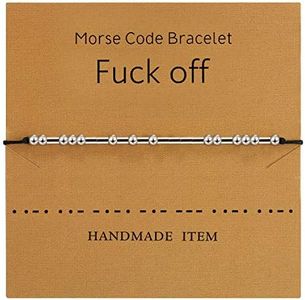Bracelet de Code Morse Bracelet de Perles en Soie de Code Bijoux Cadeau Bracelet Code Secret Argent (Pour les Amis)