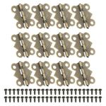 PATIKIL Small Jewelry Box Hinges 3/4 Inch, 12 Pack 90-Degree Mini Butterfly Hinges Jewelry Box Hardware with 48 Screws for Cabinet Wooden Box Drawer Craft, Brown