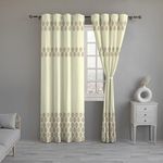 Linenwalas Cotton Linen Semi Sheer Printed Curtains 5 Feet Long Set Of 2 Panels,Curtain For Window Home Decor Items For Living Room,Drapes With Back Loops (5 Feet,Betel Leaf) - Back Tab,Multicolor