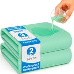 Sures Bed Pads for Incontinence Washable, Bed Wetting Protection for Adults & Elderly - Waterproof Reusable Underpads for Women, Men, Kids, Pets (34" x 52", 2)