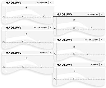 MADLUVV Best Eyebrow Shaping Stencil Kit, Set of 6 Plastic Reusable Stencils for Semi Permanent Microblading Tattoo & Makeup Artists with Pencil & Microblades (Low Profile)