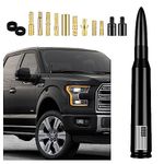 American Flag Car Bullet Antenna,Truck Exterior Decoration Accessories Roof Aerial Base AM/FM Radio Signal for Car SUV Truck Most Auto Cars Antenna Accessories (Black)