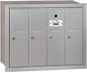 Salsbury Industries 3504ARU Recessed Mounted Vertical Mailbox with 4 Doors and USPS Access, Aluminum