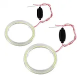 1 Pair Car White LED , Keenso LED Headlight Halo Rings COB Lamp Light 12V for Motorcycle Car (60mm)