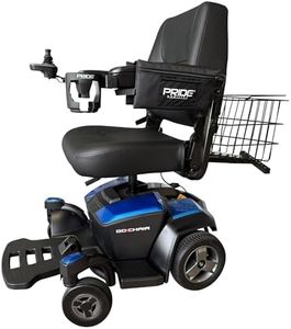 Pride Mobility Go Chair Electric Wheelchair with Rear Basket, Cup Holder, Saddlebag, 20Ah Batteries, 300 lbs. Wt Capacity, Portable Power Wheelchair for Adults, Foldable 18" Wide Seat, Ext Warranty