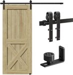 CCJH 6FT Sliding Barn Door Hardware Kit Heavy Duty for Single Wood Door