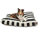 Majestic Pet Medium Rectangle Pet Bed, Black Vertical Stripe